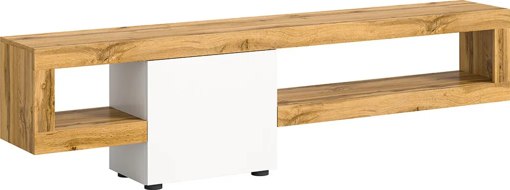 Meuble de bureau Loft blanc gain de place avec porte et étagères