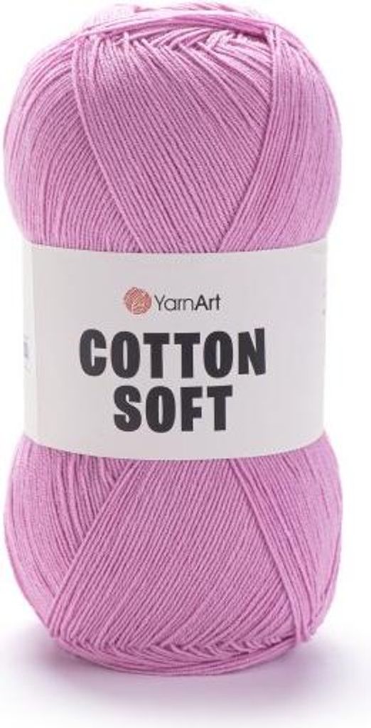 YarnArt Baumwolle Soft Garn 600m/100g, Hellrosa - Weich, leicht & ideal für Babyartikel