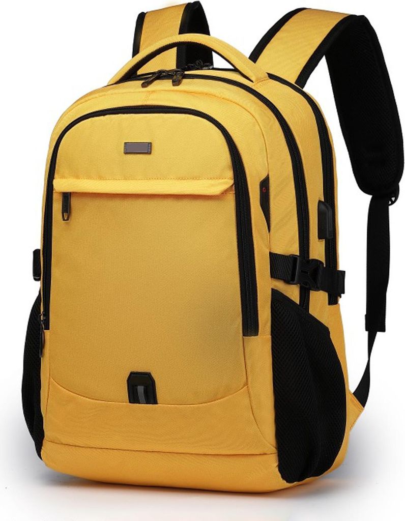 MODFU Laptop-Taschen 15.6 Zoll, Reiserucksack groß, Multifunktionaler Reiserucksack, USB Rucksack Ladeanschluss, Business Rucksack, Gelb
