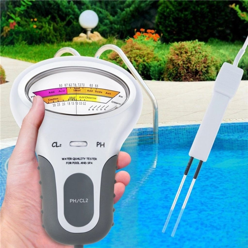 Digital PH Wert Chlor Wasser Messgerät Tester Meter Aquarium Pool Prüfer weiß 