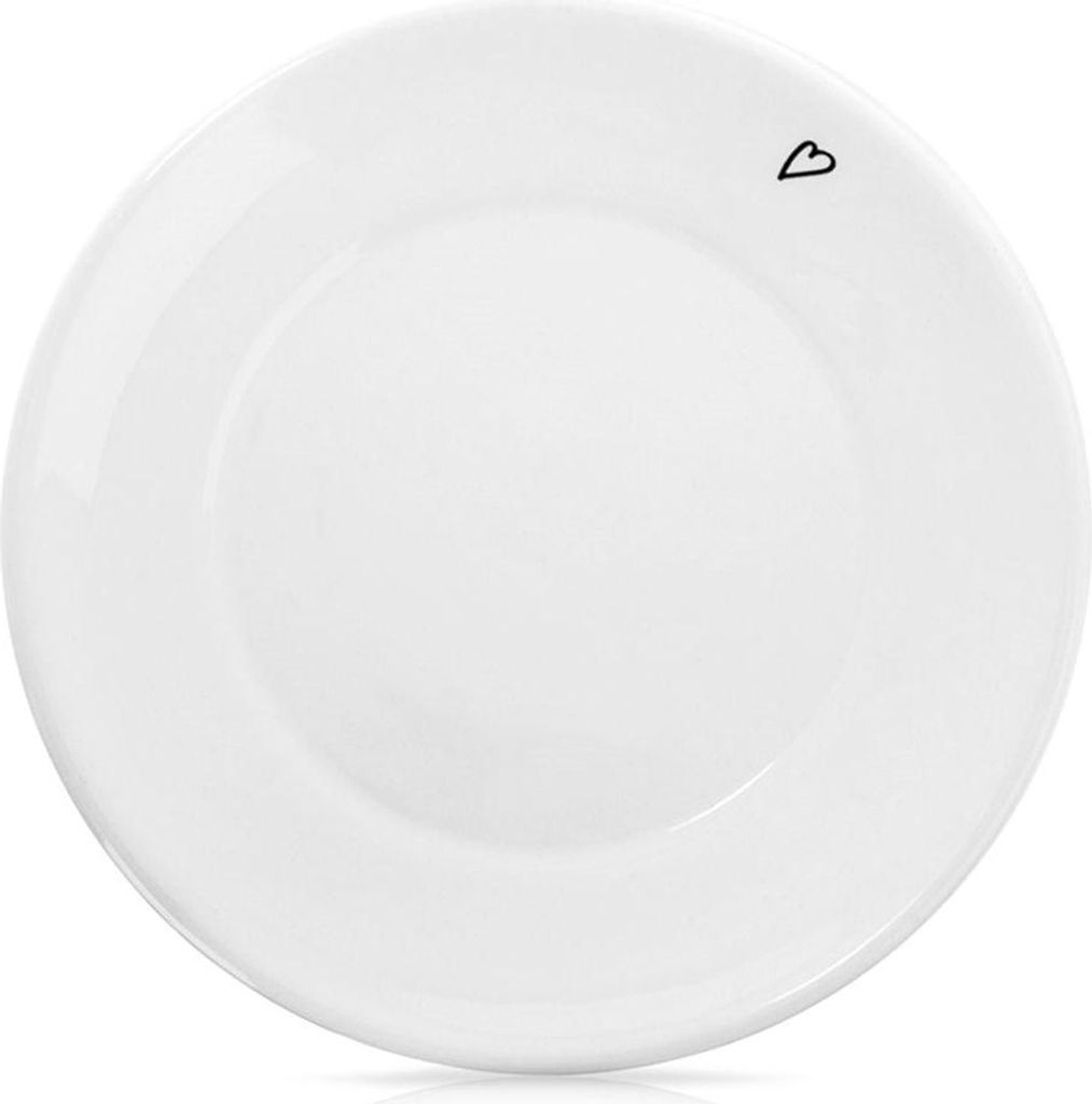 Keramikschale 12 cm - Weißes Design mit Herzmotiv, Spülmaschinenfest