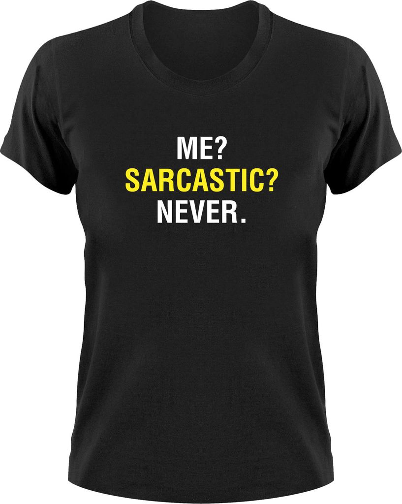 Styletex23 T-Shirt Me Sarcastic Never Fun, Damen schwarz, S