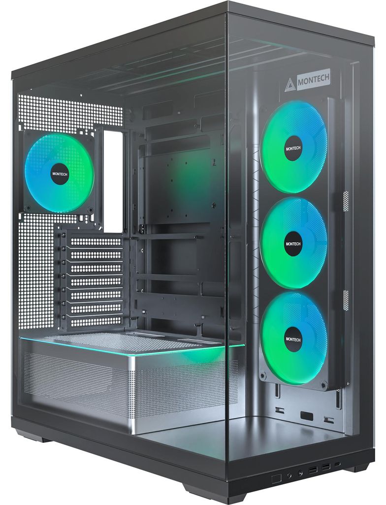 Montech TG3 Black, case a torre, (vetro temperato x 2) Immagine del prodotto 