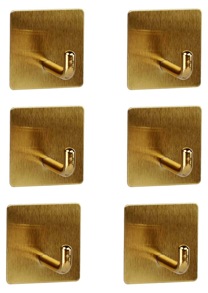 6 Stück Handtuchhaken, Edelstahl-Klebehaken, selbstklebende wasserdichte Haken, ohne Bohren, geeignet für Küchen, Badezimmer, Büros.