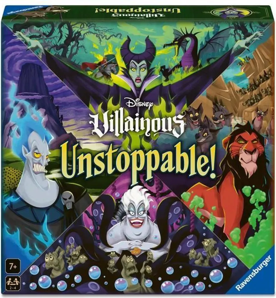 Disney Villainous Unstoppable, gioco di strategia, da 2 a 4 giocatori, dai 7 anni in su, Ravensburger