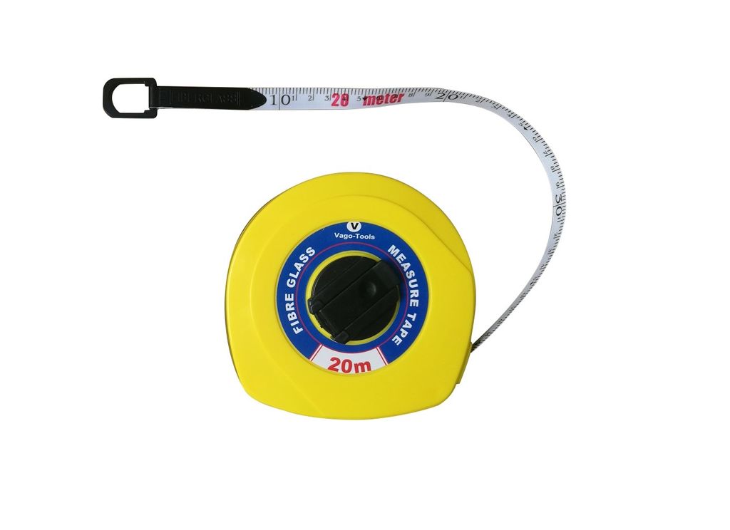 1x Rollmassband 20m Kapselbandmass Massband mit Drehkurbel Fiberglas