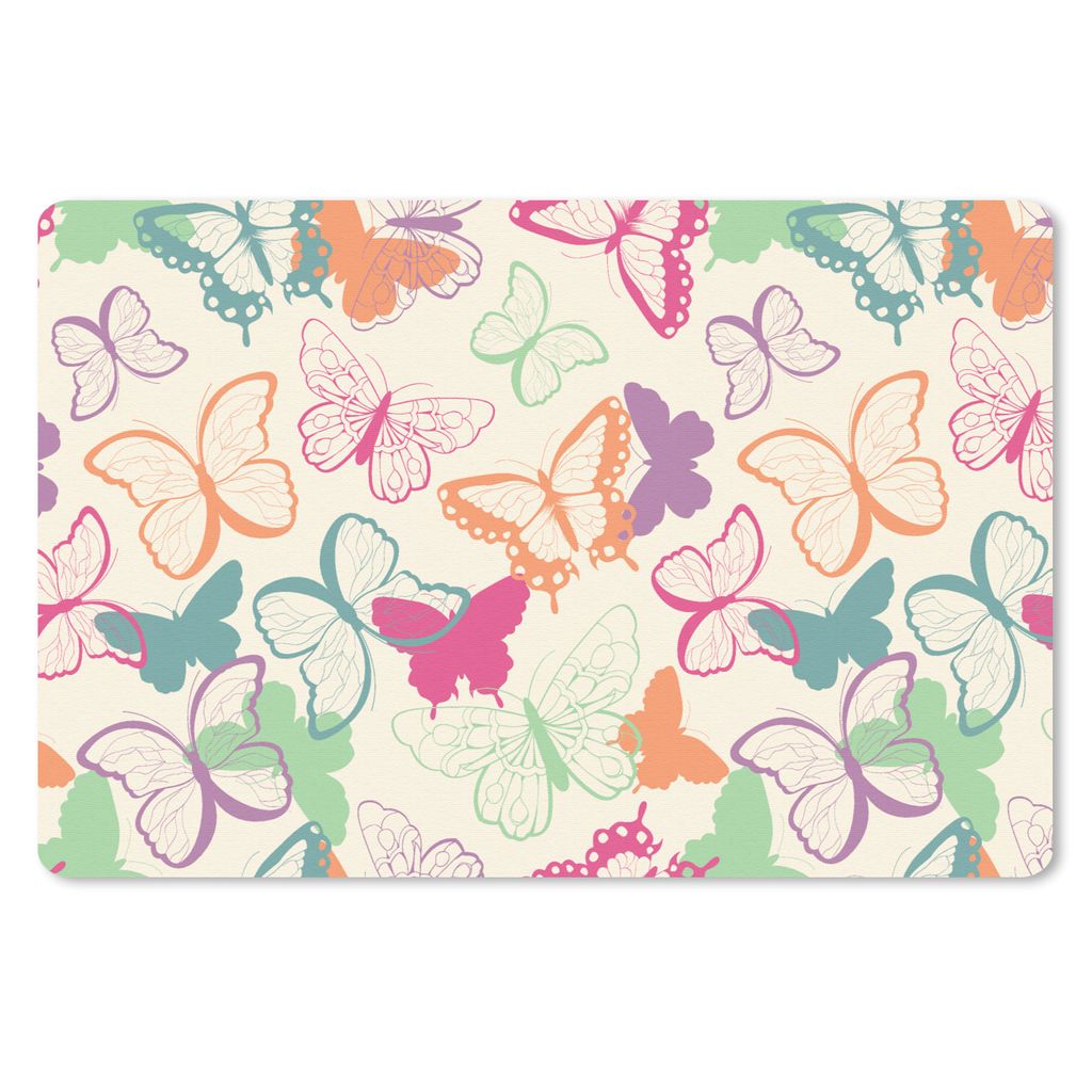 MuchoWow Mauspad Mousepad Schmetterlinge - Muster - Insekten 27x18 cm - Mousepads - Maus Mat - Pad - Mausunterlage - Büroartikel - Desk Matten
