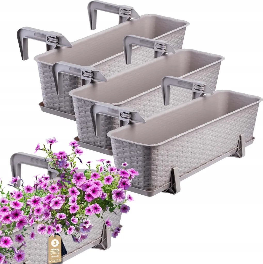 Grand Pot de Fleurs Rond Castro 60cm en Caramel avec Anses Intégrées x3