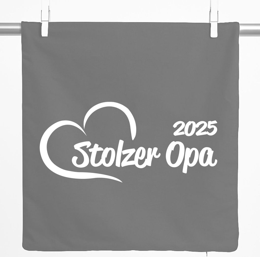 Huuraa Kissenbezug Stolzer Opa 2025 Herz 40x40cm Steel Grey Baumwolle Dekokissenbezug Geschenkidee