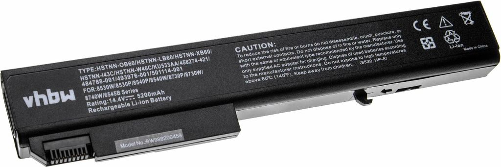 vhbw Akku kompatibel mit HP ProBook 6545b Notebook (5200 mAh, 14,4 V, Li-Ion)