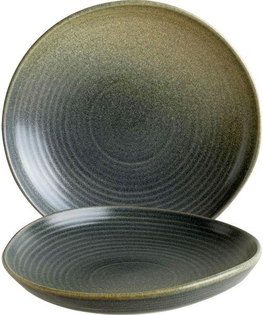 Hornfels Ripple Teller tief 19cm - 6 Stück