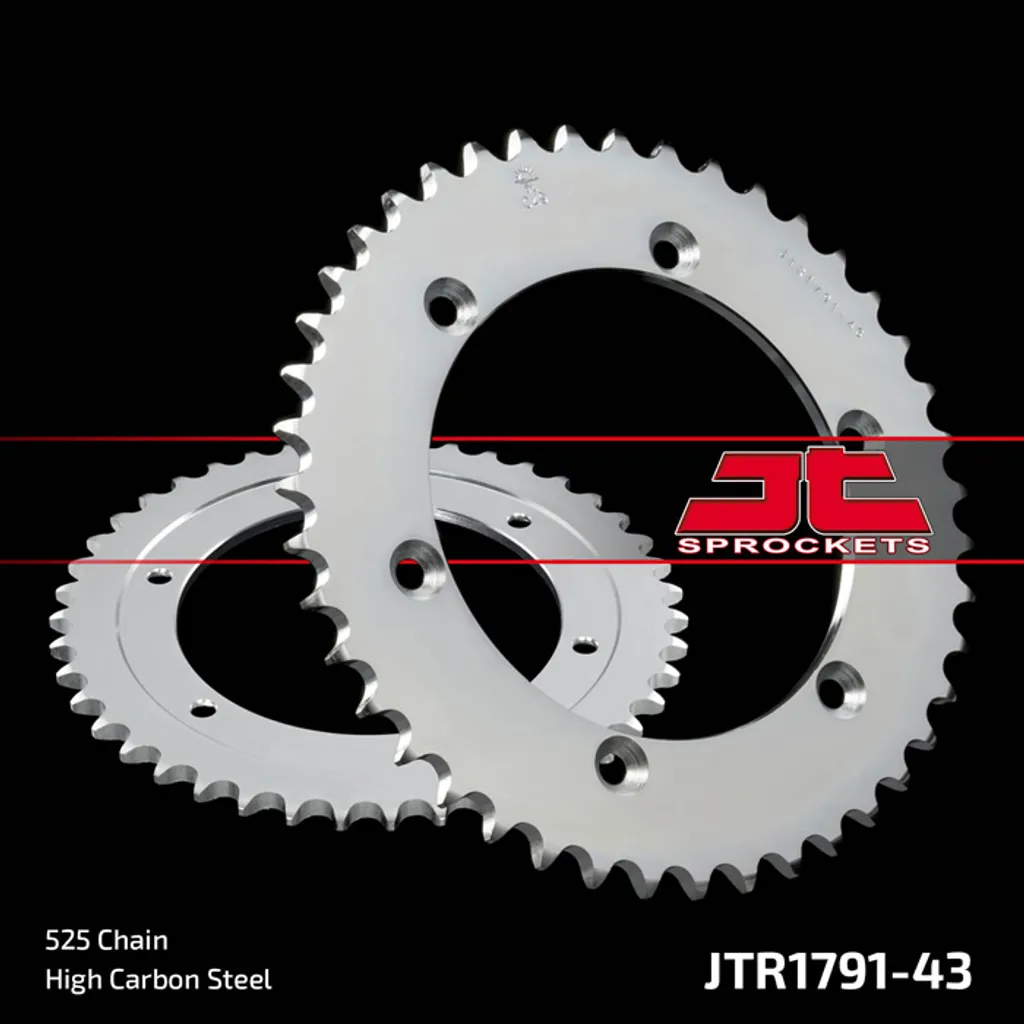 Couronne 43Z pas 525 SI en acier ultra résistant pour moto