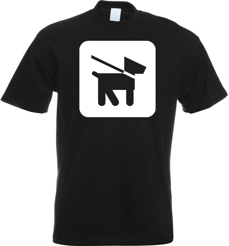 Kiwistar - T-Shirt - schwarz - Hunde Leinenzwang Piktogramme Herren Funshirt Bedruckt Design Sprüche Spruch Motive - mit Motiv Bedruckt - Funshirt...