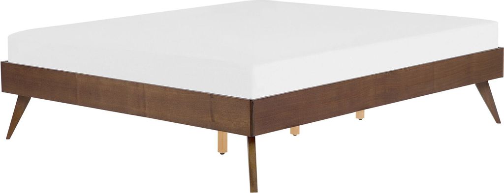 BELIANI Posteľ tmavé drevo 140 x 200 cm MDF posteľový rám Obrázok produktu 
