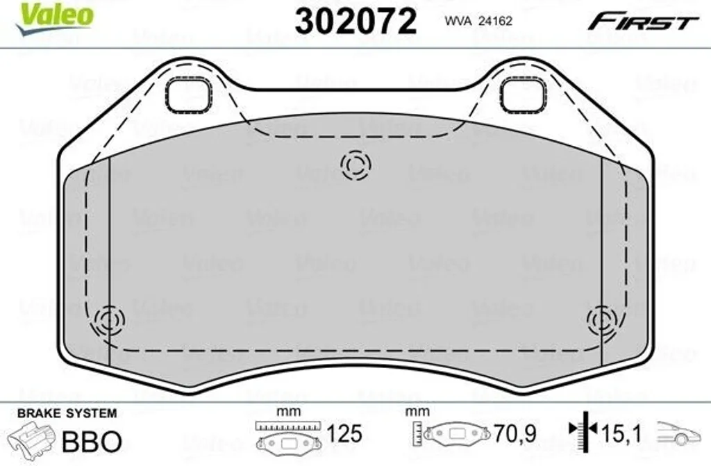 Valeo 302072 Plaquettes de frein avant d'origine OE 410603303R