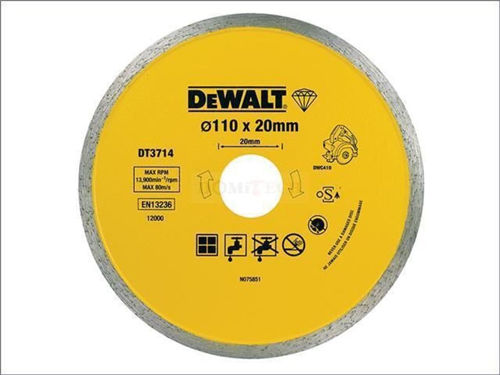Disco de diamante Ø110mm x 20mm DEWALT DT3714-QZ para Imagen del producto 