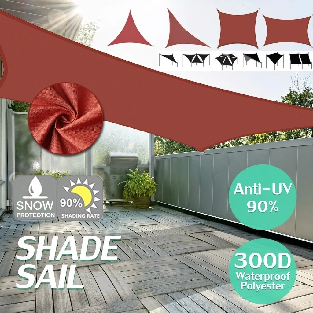 Vela Ombreggiante 3m 300D Rosso Ruggine - Tenda Esterno Impermeabile