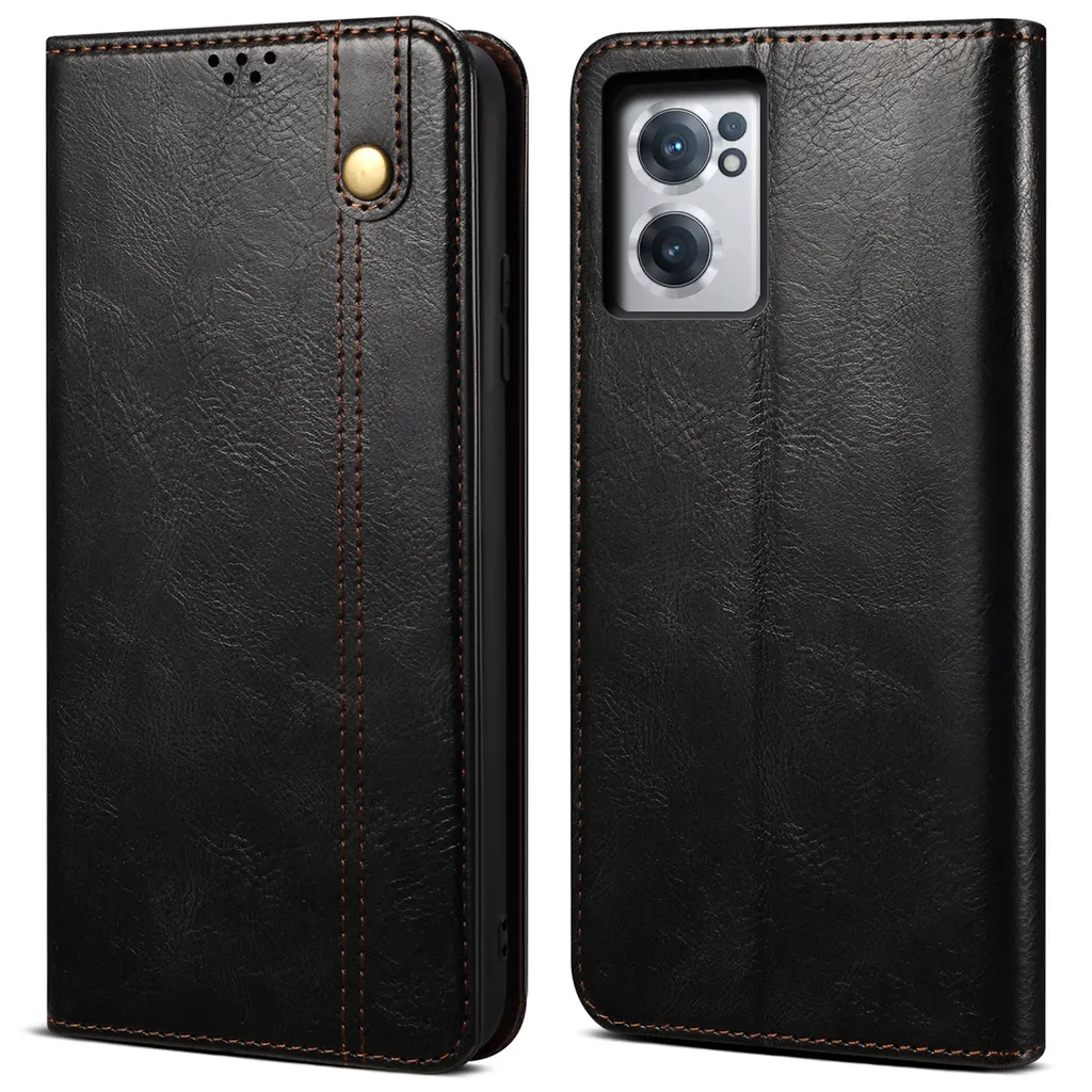 Custodia OnePlus Nord CE 2 5G Pelle Flip Wallet Nero | Protezione Stand