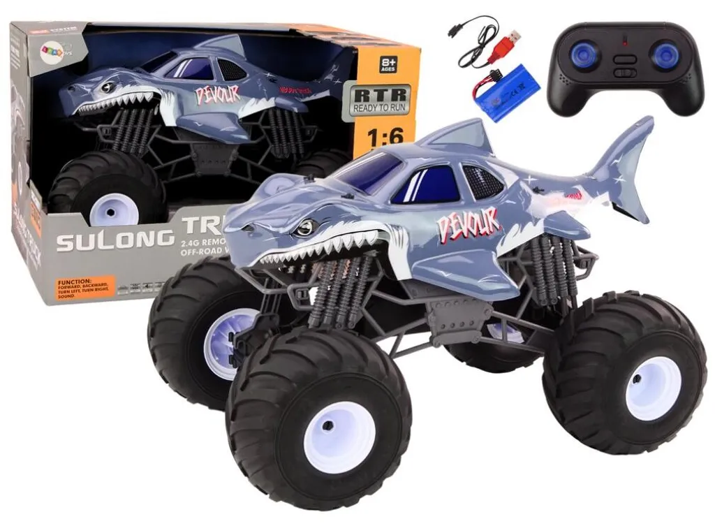 Voiture RC Shark 1:6 Robuste - Fini les Jouets Fragiles qui Cassent