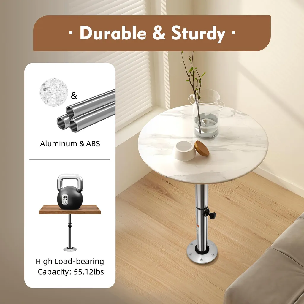 Pied de table amovible et télescopique argenté pour bureau modulable - 4