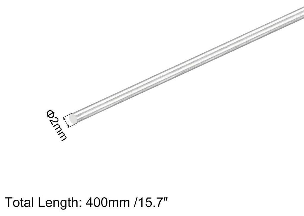 2 Stš¹ck 304 Metallstangen Garten, 2mm x 400mm Metallst?be fš¹r DIY Handwerk, Motorrad, Deko, Garten
