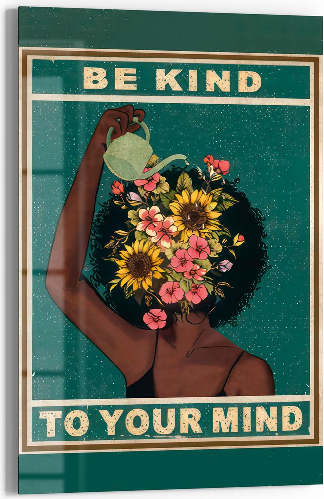 DEQOART Glasbild Echtglas 40x60 cm 'Blühe mit Güte' Wandbild Bild modern Deko