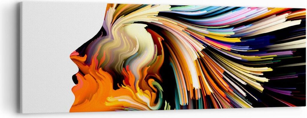 Bild auf Leinwand - Leinwandbild - Effekte Expressionismus Mädchen Fantasie - 90x30cm - Wand Bild - Wanddeko - Leinwanddruck - Bilder - Kunstdruck...