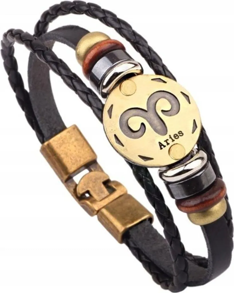 Bracciale Segno Zodiacale Ariete - Talismano in Pelle ed Energia