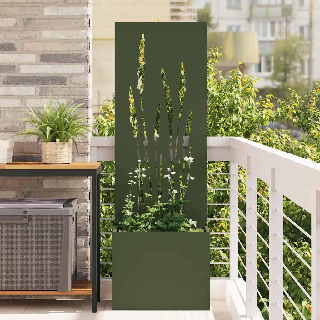 Möbel Blumentopf mit dekorativem Paneel Olivgrün 50 x 140 cm - Leinwandbilder 876465