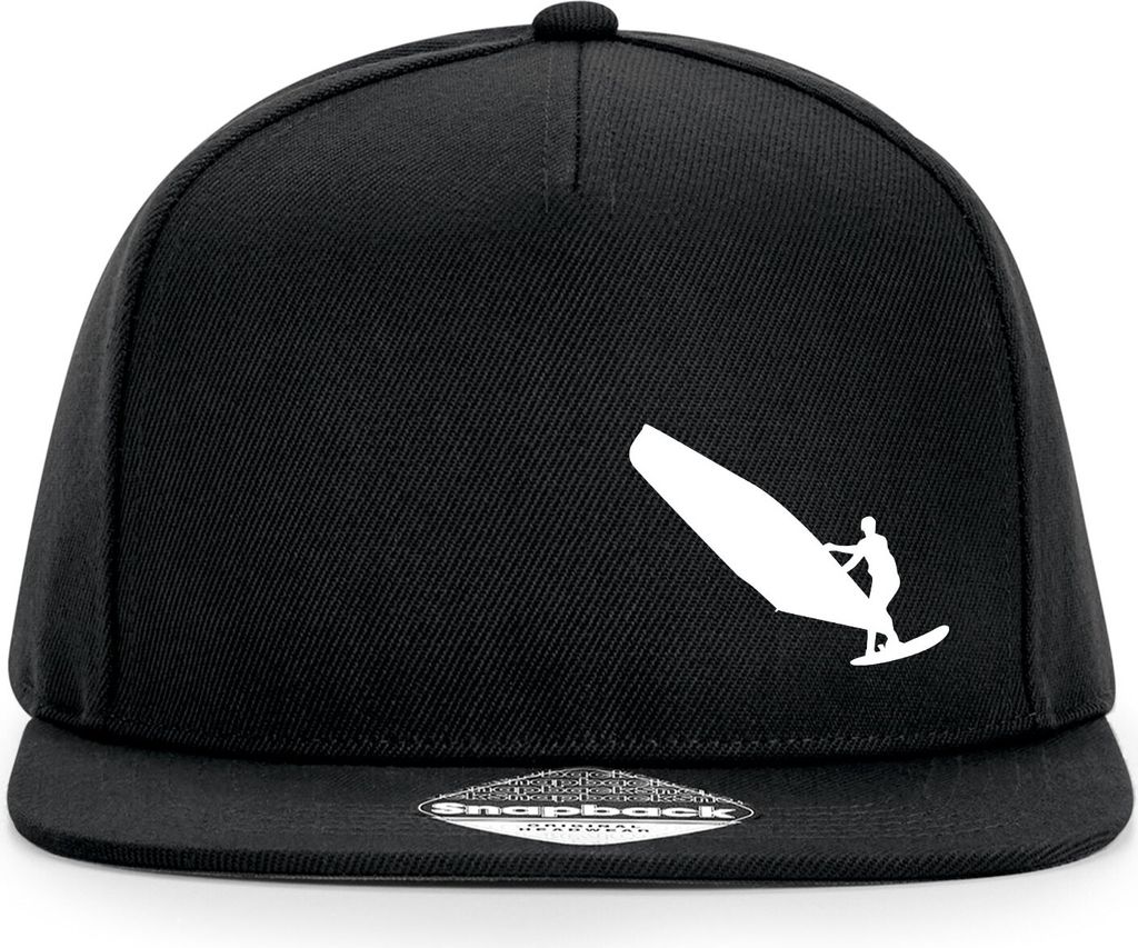 Huuraa Cappy Mütze Windsurfen Silhouette Black Polyester Snapback Kappe Geschenkidee