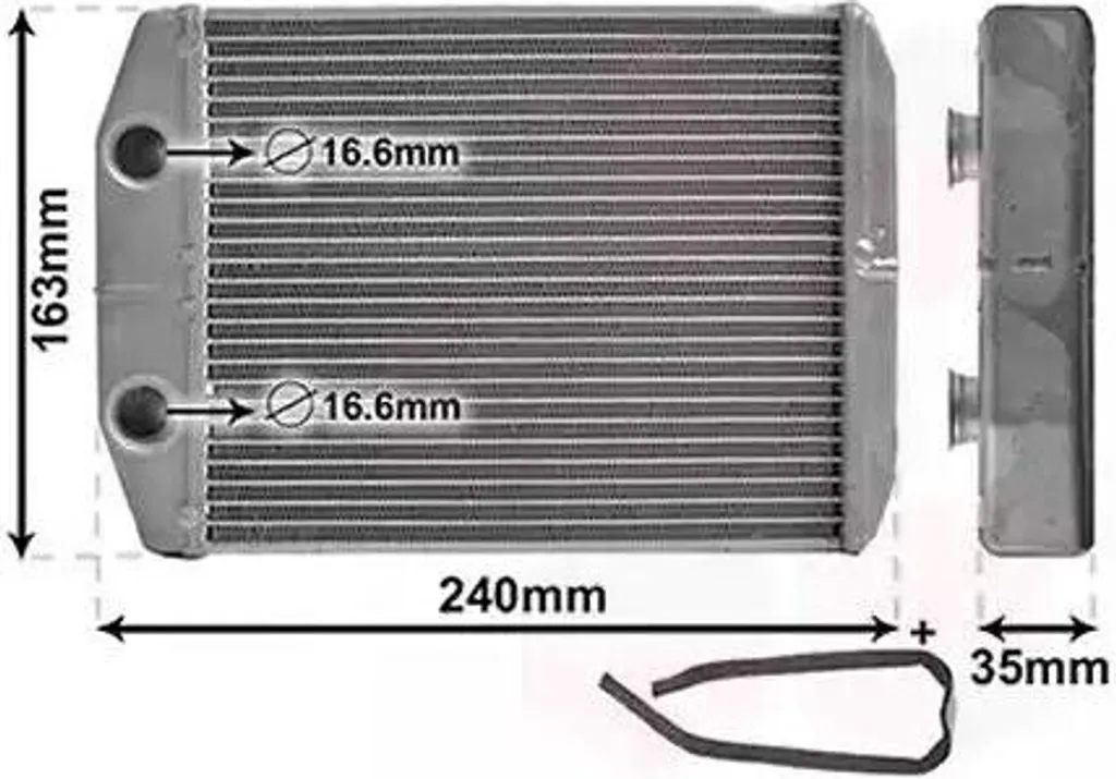 Radiateur de cabine aluminium VAN WEZEL 15006014 haute conductivité