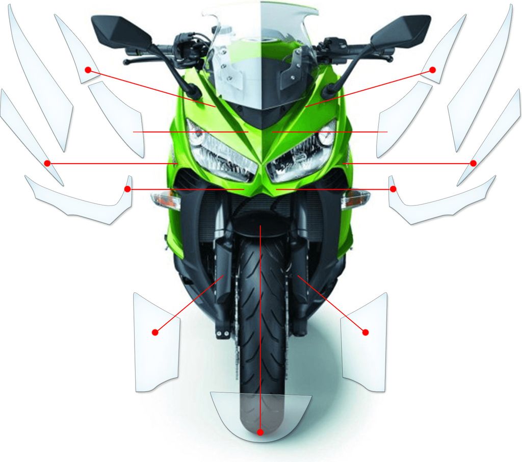 Lackschutzfolie Steinschlagschutz passend für Kawasaki Z1000SX 2014-2016