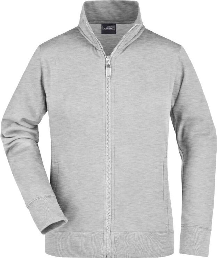 Sweat-Jacke aus formbeständiger Sweat-Qualität grey-heather, Gr. L