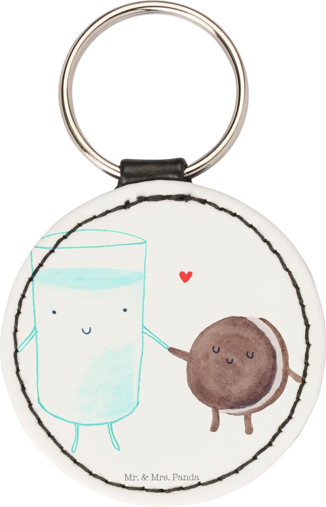 Mr. & Mrs. Panda Anhänger Milch Keks - Weiß - Geschenk, Romantisch, Kaffee, Taschenanhänger, Schlüsselanhänger Bedruckt, Lustige Sprüche, fü...