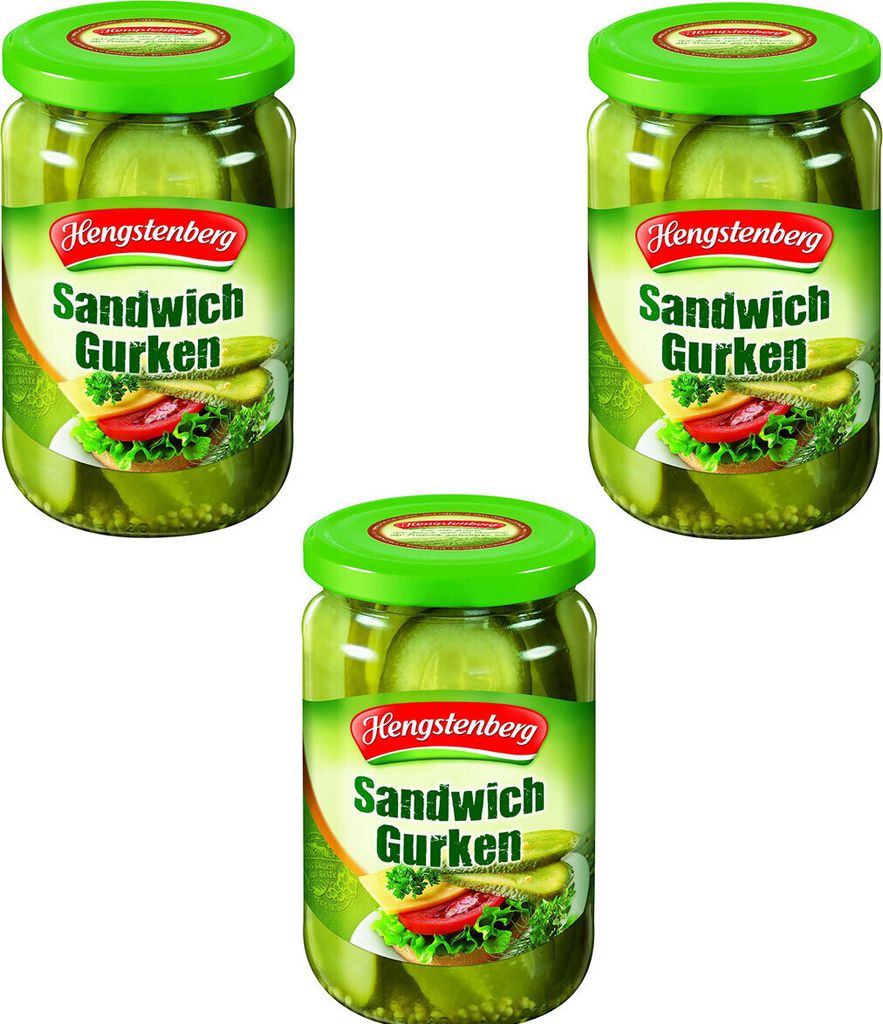 Cornichon sandwich Hengstenberg Juteux et épicé en bocal Image du produit 