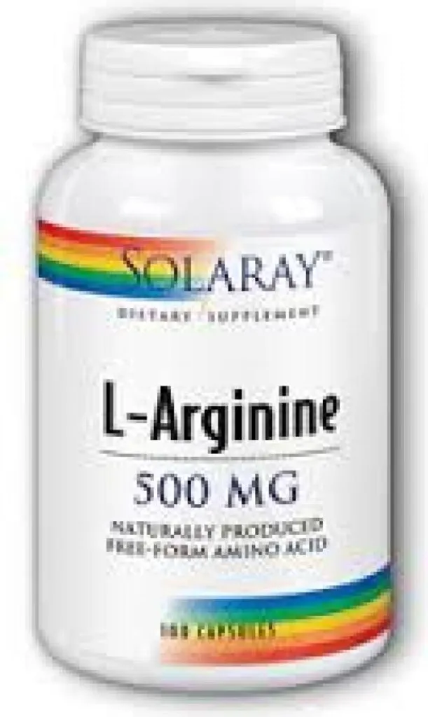 Solaray L-Arginine 500 mg 100 Capsules - Acide Aminé Pur Qualité Premium