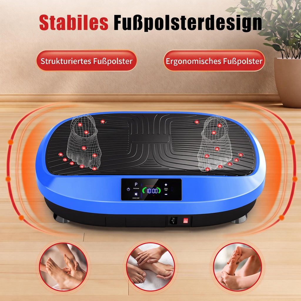 Vibrationsplatte 120 Stufen mit 6 Trainingsmodi, Produktbild 