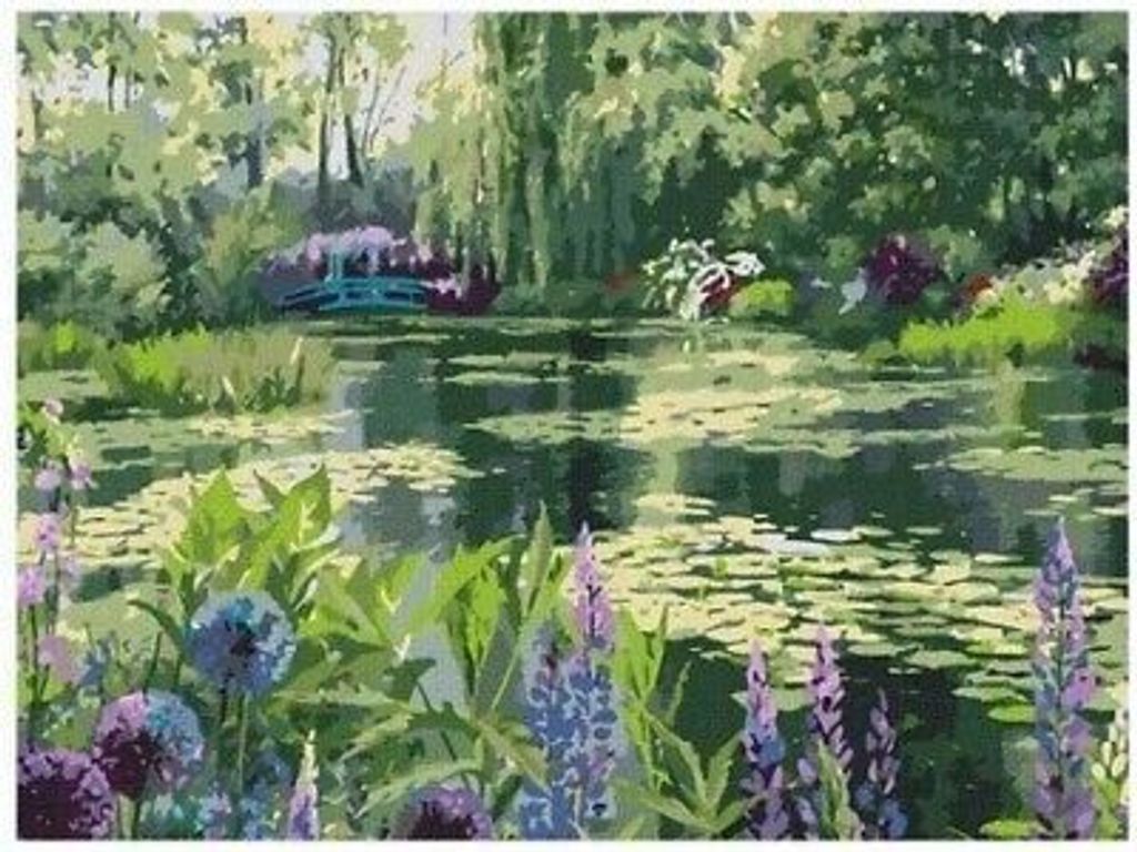 Malowanie po numerach Staw z liliami 50x40cm 1008323
