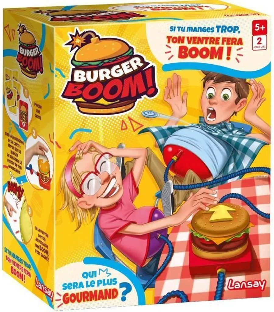 Burger Boom Lansay : jeu d'empilement rapide avec base interactive