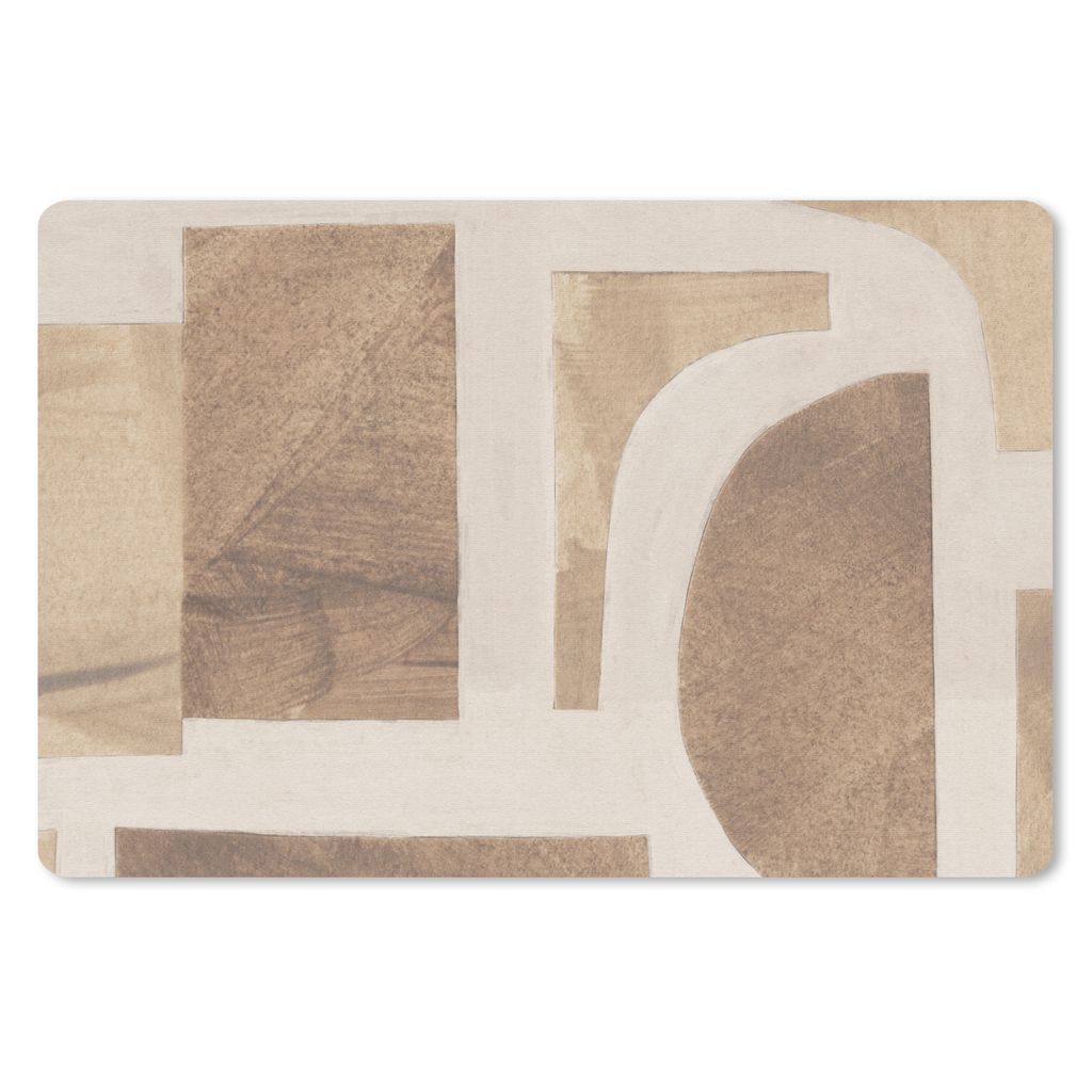 MuchoWow Mauspad Mousepad Formen - Abstrakt - Puzzle - Holz 27x18 cm - Mousepads - Maus Mat - Pad - Mausunterlage - Büroartikel - Desk Matten