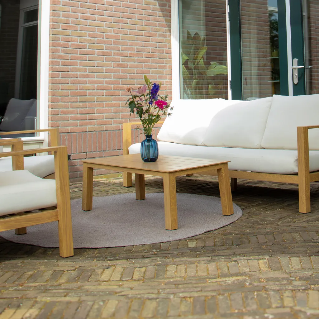 Tapis de balcon rond 180cm marron AXI Corfu - Décoration jardin et
