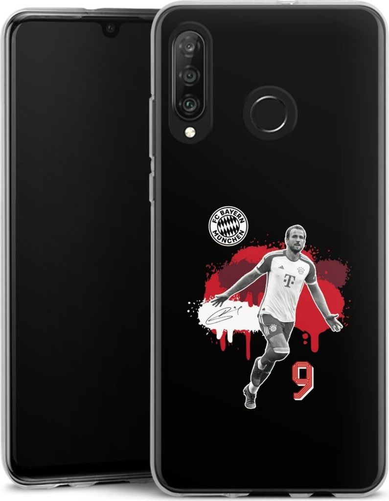 DeinDesign Handyhülle für Huawei P30 Lite Silikon Hülle Case Smartphone Schutzhülle FC Bayern München Offizielles Lizenzprodukt Harry Kane