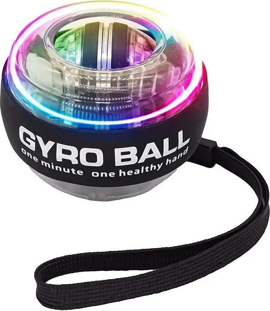 Handgyro, Gyroskopischer Handtrainer, Schwarz mit Licht, Produktbild 