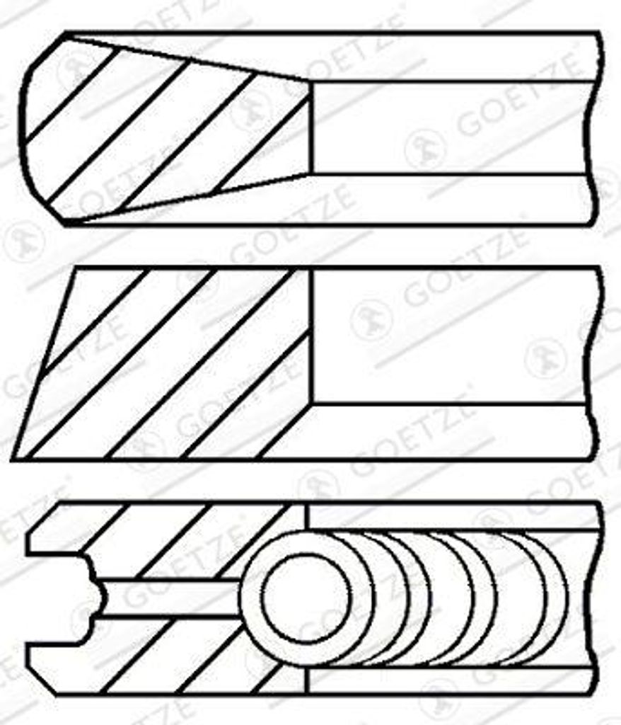 GOETZE ENGINE 08-135300-00 Kolbenringsatz OE 0640V9 kompatibel mit Corolla, 911, Sonata, Accent, Avensis, Galaxy, G20, Marea, Aygo, Bipper, 307, 20...