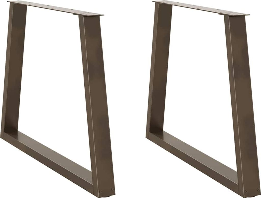 Esstischbeine V-Form 2 Stück Naturstahl 100x(72-73,3) cm Stahl
