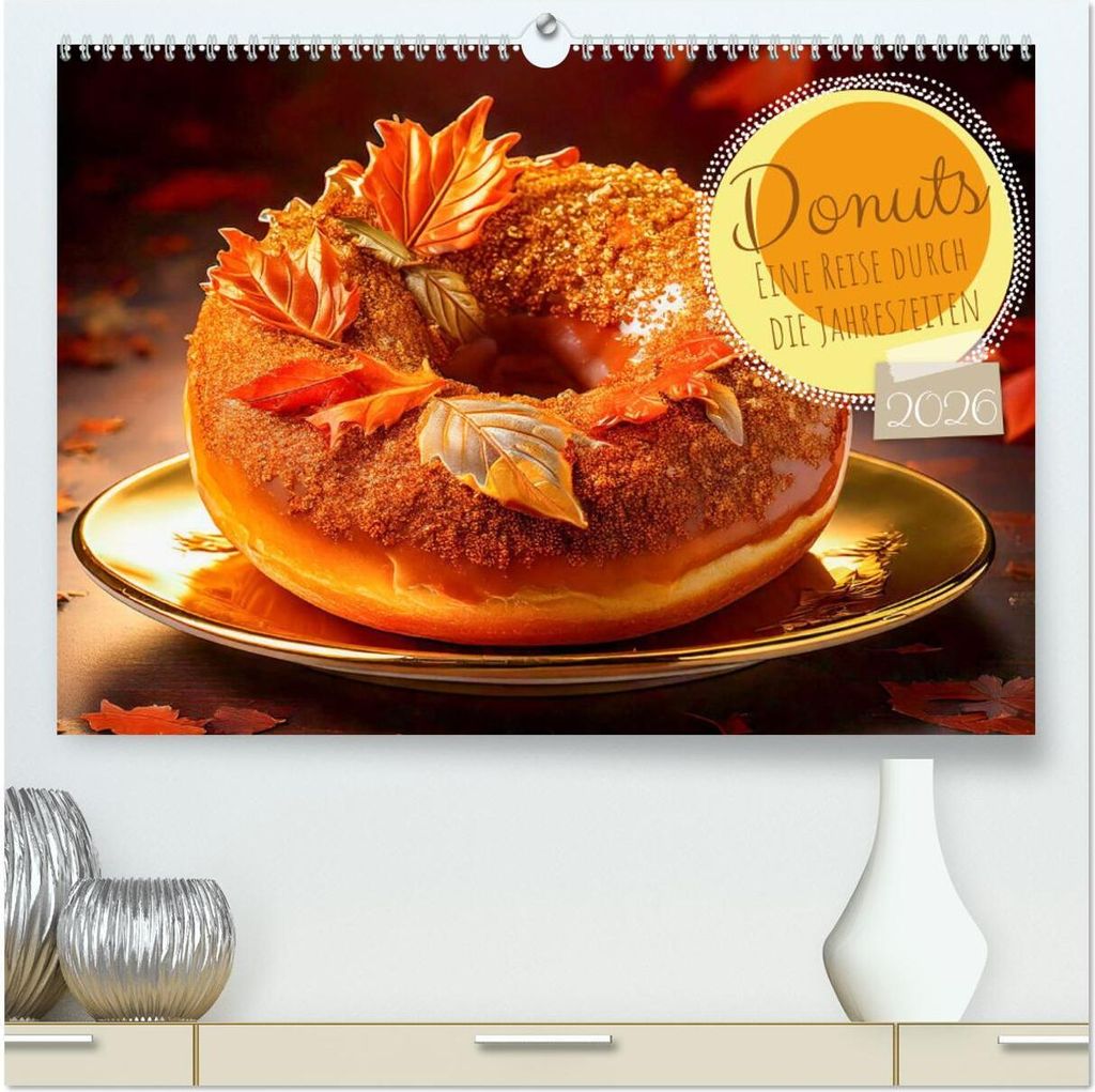 Donuts - Eine Reise durch die Jahreszeiten (hochwertiger Premium Wandkalender 2026 DIN A2 quer), Kunstdruck in Hochglanz