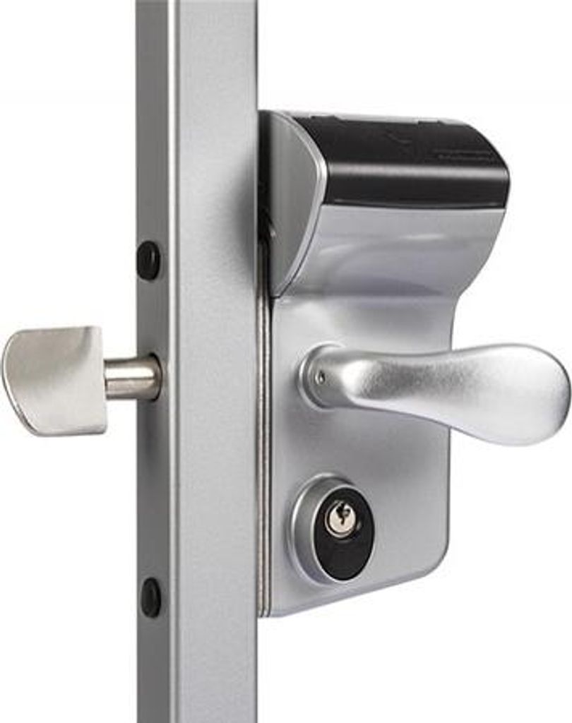 Locinox Leonardo LLKZ Schloss mit mechanischem Code für Schiebetore, mit Griff, Profil 40x40, Aluminium (ZILV)