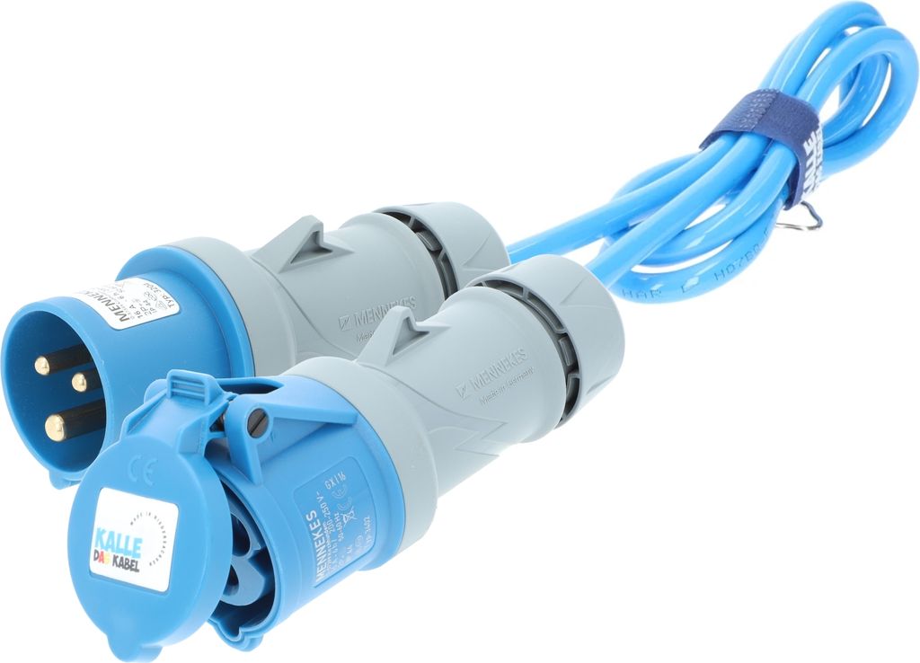 Kalle Verlängerungskabel CEE 230V 16A 2,5mm² Extreme Blau IP44 1,5 Meter