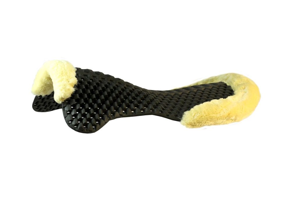 Acavallo Piuma Air-Release Featherlight Pad Front Riser Cut-Out Eco-Wool, Farbe:Natural