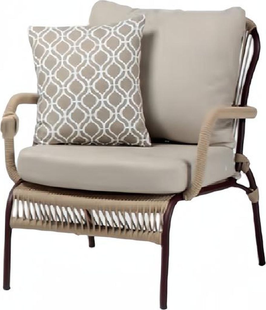 Sessel Beige Elegantes Hochwertig Terrasse Design Möbel Modern Sessel